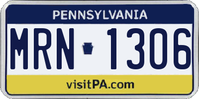 PA license plate MRN1306