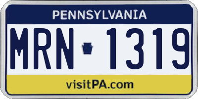 PA license plate MRN1319