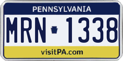 PA license plate MRN1338