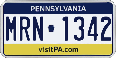 PA license plate MRN1342