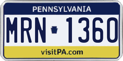 PA license plate MRN1360