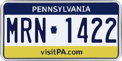 PA license plate MRN1422