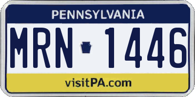 PA license plate MRN1446