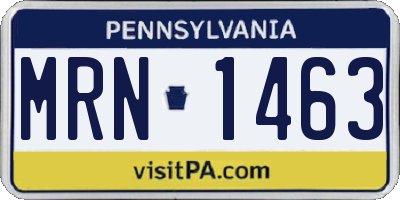 PA license plate MRN1463