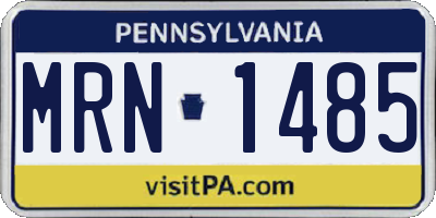 PA license plate MRN1485