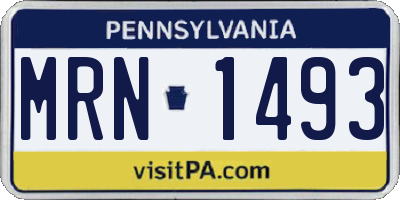 PA license plate MRN1493