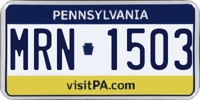 PA license plate MRN1503