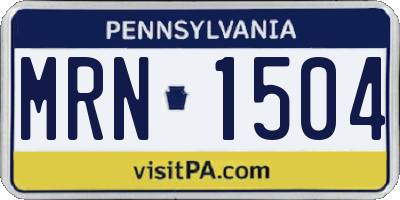 PA license plate MRN1504
