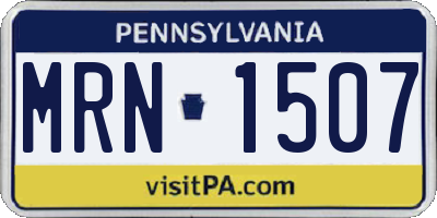PA license plate MRN1507