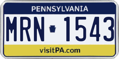 PA license plate MRN1543