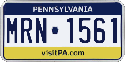 PA license plate MRN1561