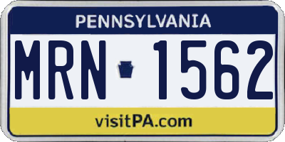PA license plate MRN1562