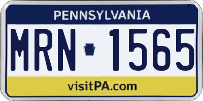 PA license plate MRN1565