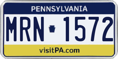 PA license plate MRN1572