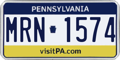 PA license plate MRN1574