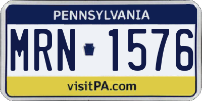 PA license plate MRN1576