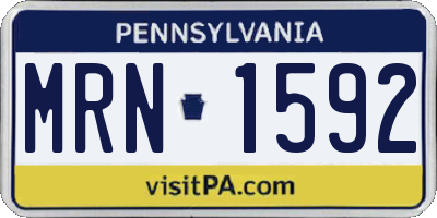 PA license plate MRN1592