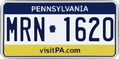 PA license plate MRN1620