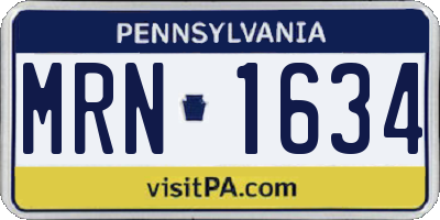 PA license plate MRN1634