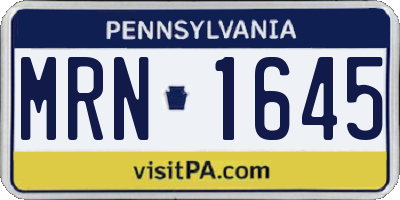 PA license plate MRN1645