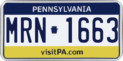 PA license plate MRN1663