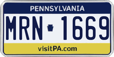PA license plate MRN1669