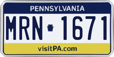 PA license plate MRN1671