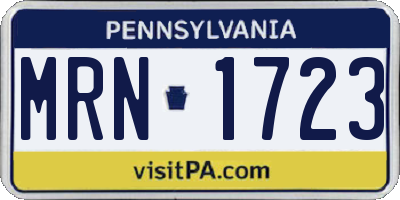 PA license plate MRN1723