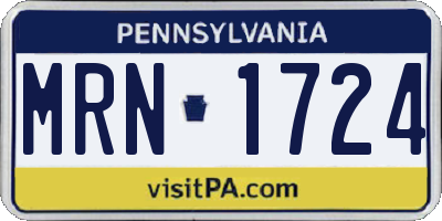 PA license plate MRN1724