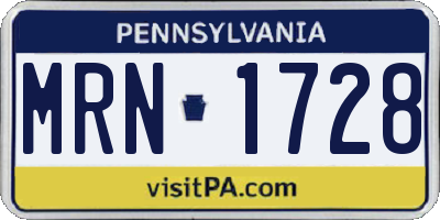 PA license plate MRN1728