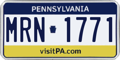 PA license plate MRN1771