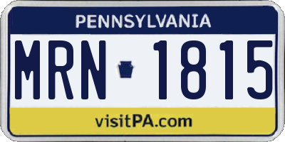 PA license plate MRN1815