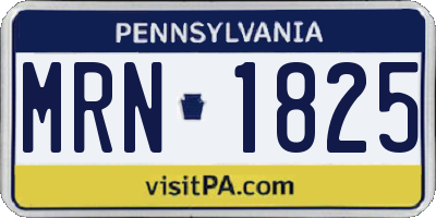 PA license plate MRN1825