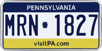 PA license plate MRN1827