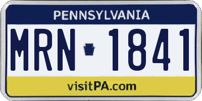PA license plate MRN1841