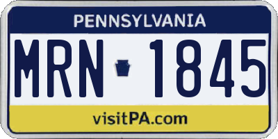 PA license plate MRN1845