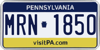 PA license plate MRN1850