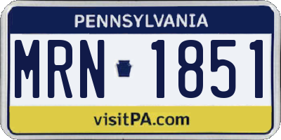 PA license plate MRN1851