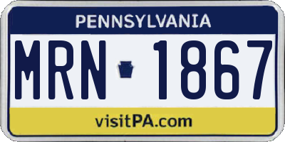 PA license plate MRN1867
