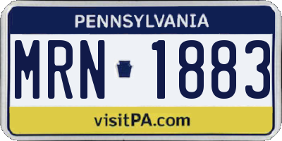 PA license plate MRN1883