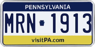 PA license plate MRN1913