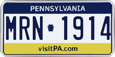 PA license plate MRN1914