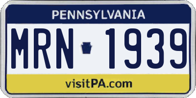 PA license plate MRN1939