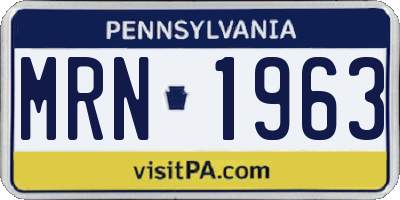PA license plate MRN1963