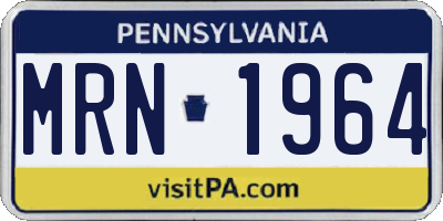 PA license plate MRN1964