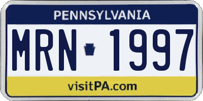 PA license plate MRN1997