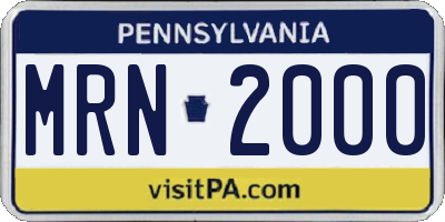 PA license plate MRN2000