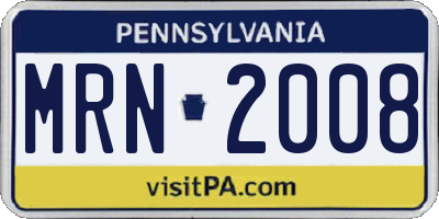 PA license plate MRN2008