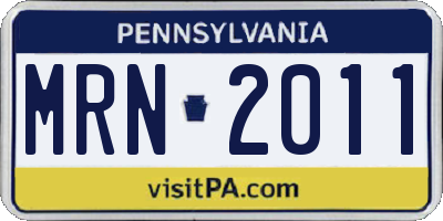 PA license plate MRN2011