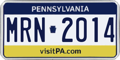 PA license plate MRN2014